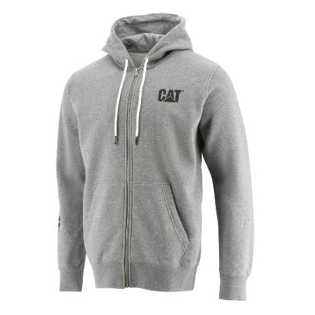 Men's Caterpillar Foundation Fz Dm Hooded Sweatshirt Hoodies Dark Grey Ireland NJZI23678